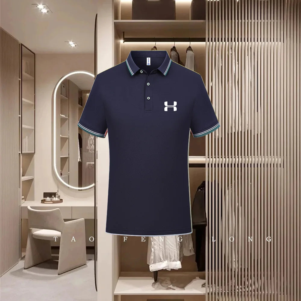 Golf Fashion Colorful Solid Color Collar Knitted Shirt Men's and Women's Casual 2026 Summer Short sleeved Top T-shirt