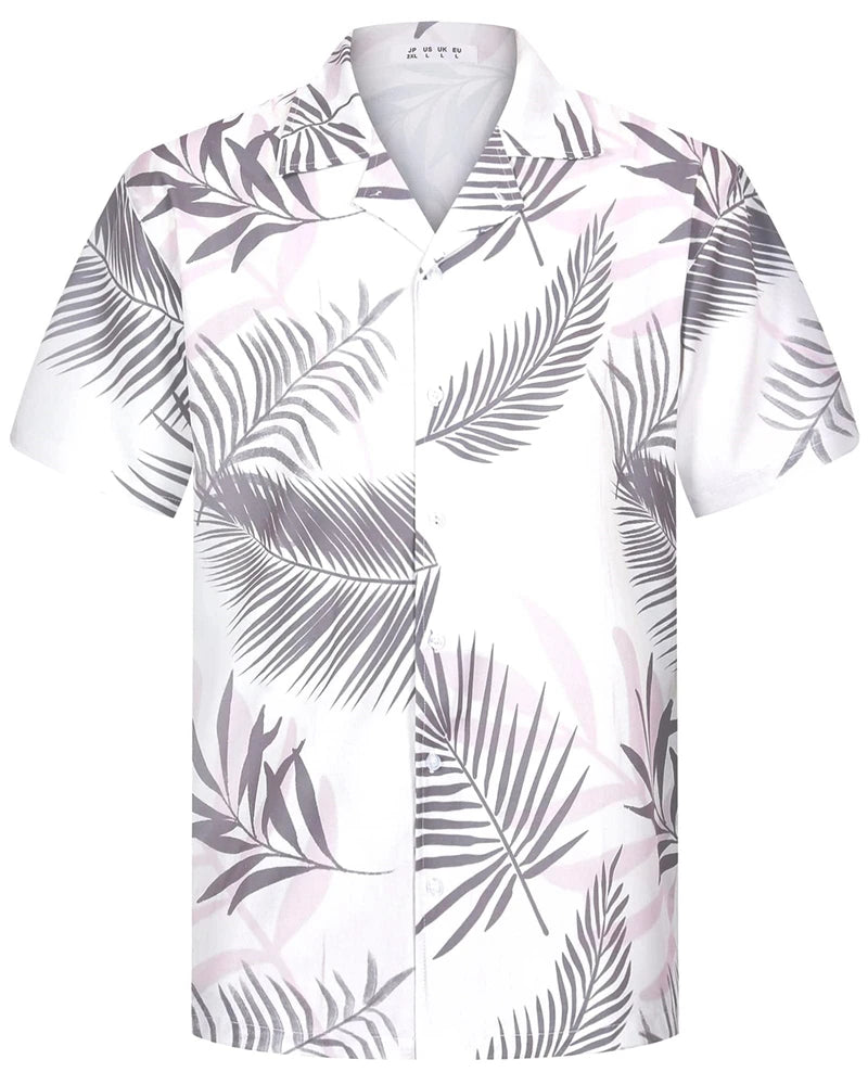 Summer Fashion Mens Hawaiian Shirts Short Sleeve Button Coconut Tree Printed Casual Beach Aloha Shirt Plus Size 6XL Hombre Ropa
