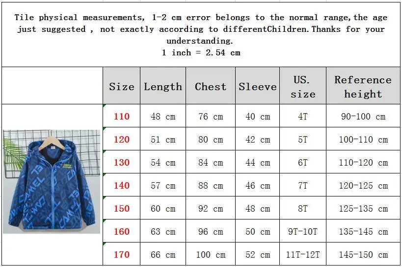 Boys Fashion Outdoor Jacket Thick Winter Waterproof Jackets For Kids Warm Clothes Autumn Boy's Windbreaker Hooded Coat