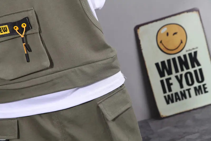 New Children Cotton Clothes Summer Kids Boys Patchwork T Shirts Shorts Pants 2Pcs/sets Infant Kids Toddler Tracksuits 0-5 Years
