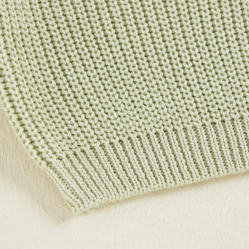 Cute Toddler Unisex Cable Knit Sweater Warm Cozy Round Neck Long Sleeve Pullover Jumper for Autumn Winter Season