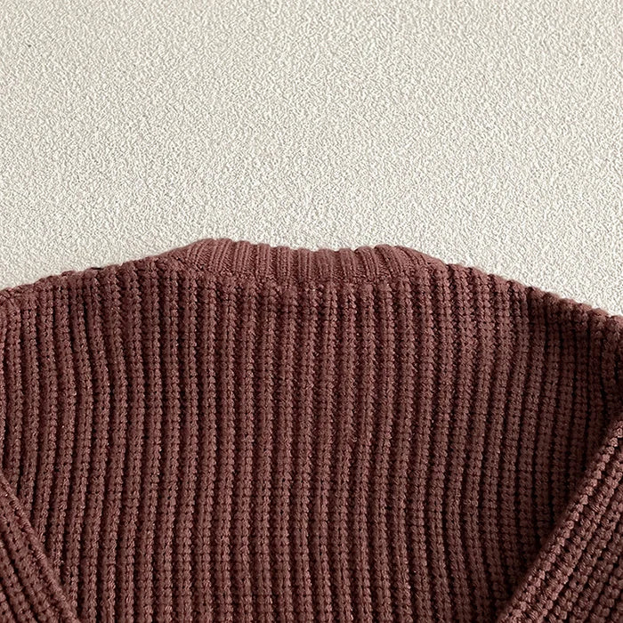 2025 New Spring Baby Girls Sweater Long Sleeved Solid Color Newborn Baby Girls Boys Knitted Pullover Tops 0-6Yrs Kids Sweater