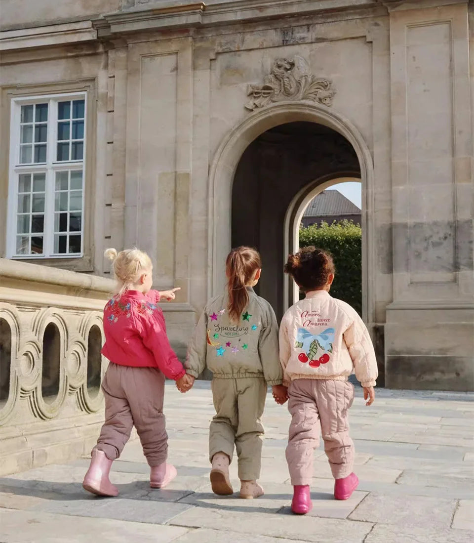 2025 KS Winter Baby Boys Cartoon Lambswool Jackets Kids Cotton Clothes Girls Jackets Outerwear Coats Boys Flight Suit Jackets