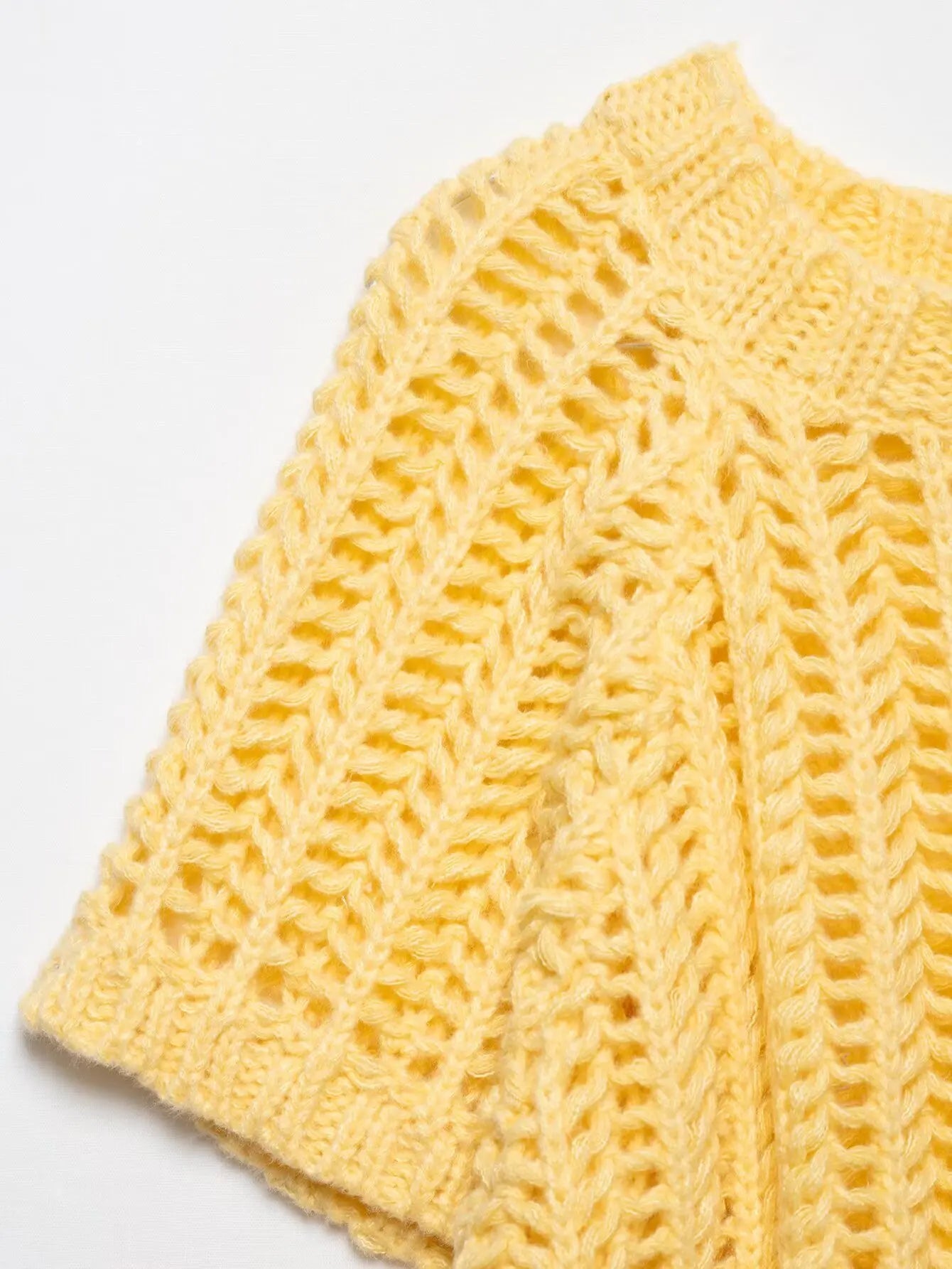 Hollow Out Knit Pullover Women Casual Round Neck Lace Up Bow Sweater Female Autumn Short Sleeves Solid Knitwears Lady