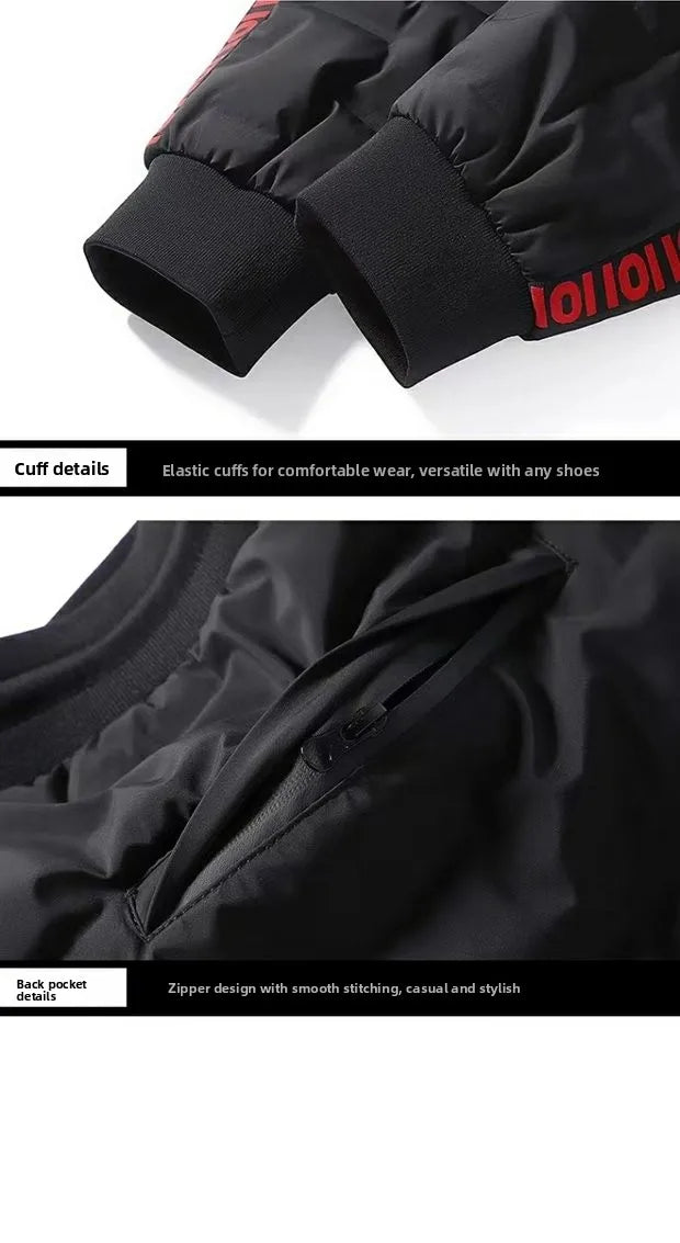 Men's down Pants Thiened Winter Outerwear Warm Long Trousers Du down Cold Resistance Cotton Pants Leisure Casual Sports