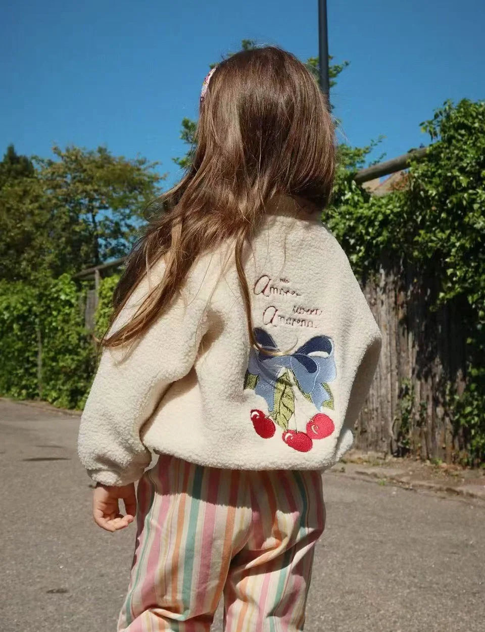 2025 KS Brand Winter Baby Girls Boys Lambswool Cherry Jackets Kids Clothes Boys Sequin Cartoon Outerwear Children's Coats 1-9Yrs