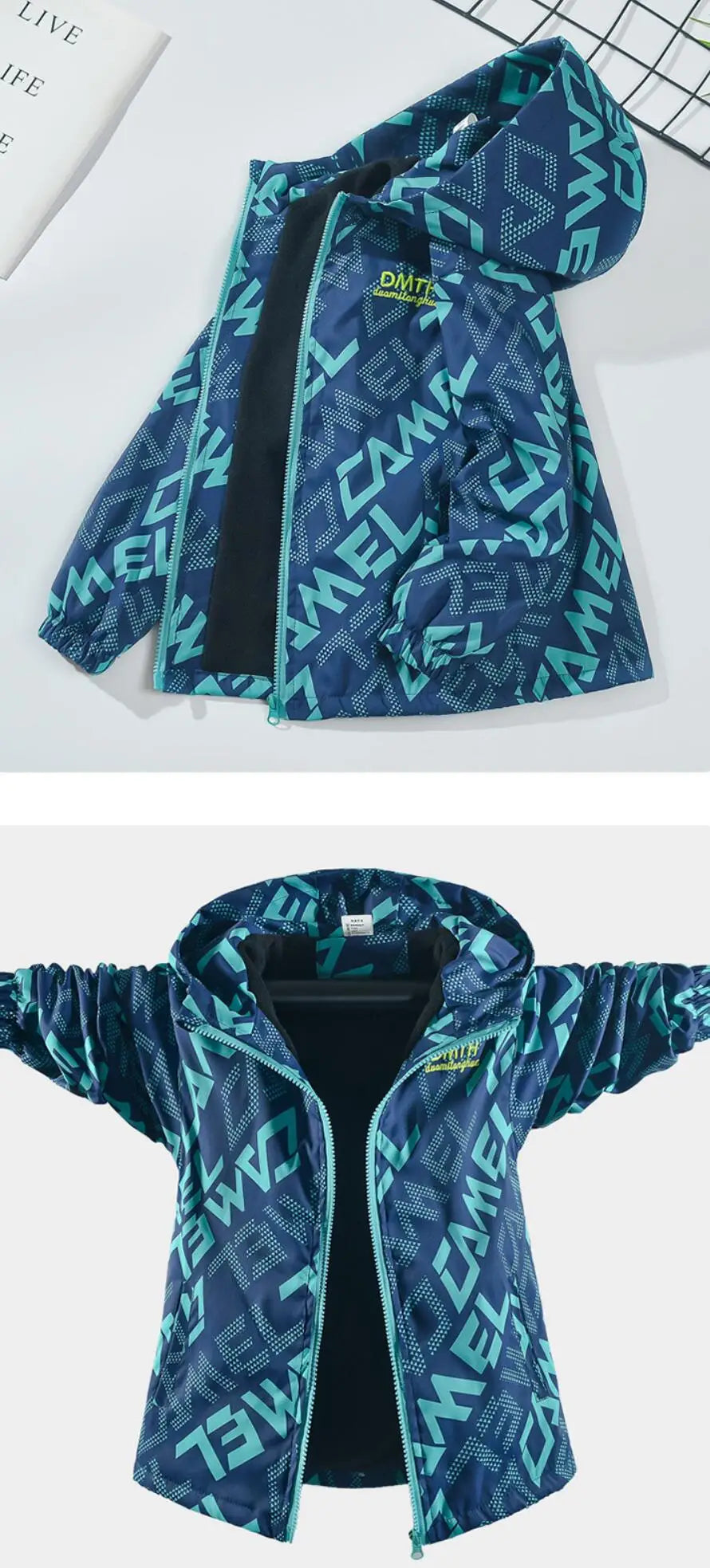 Boys Fashion Outdoor Jacket Thick Winter Waterproof Jackets For Kids Warm Clothes Autumn Boy's Windbreaker Hooded Coat