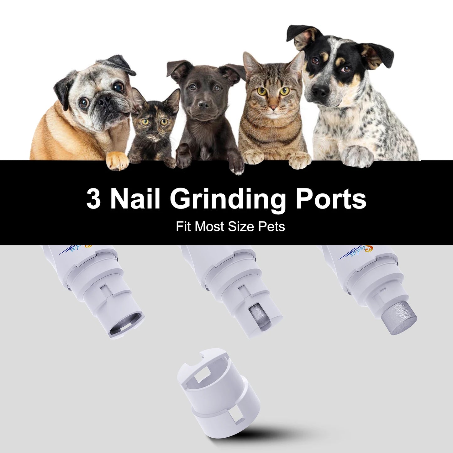Dog Nail Grinder USB Rechargeable Electric Pet Nail Grinder & Trimmer Painless Lime For Dog Nails Quiet 2-Speed Pets Nail File