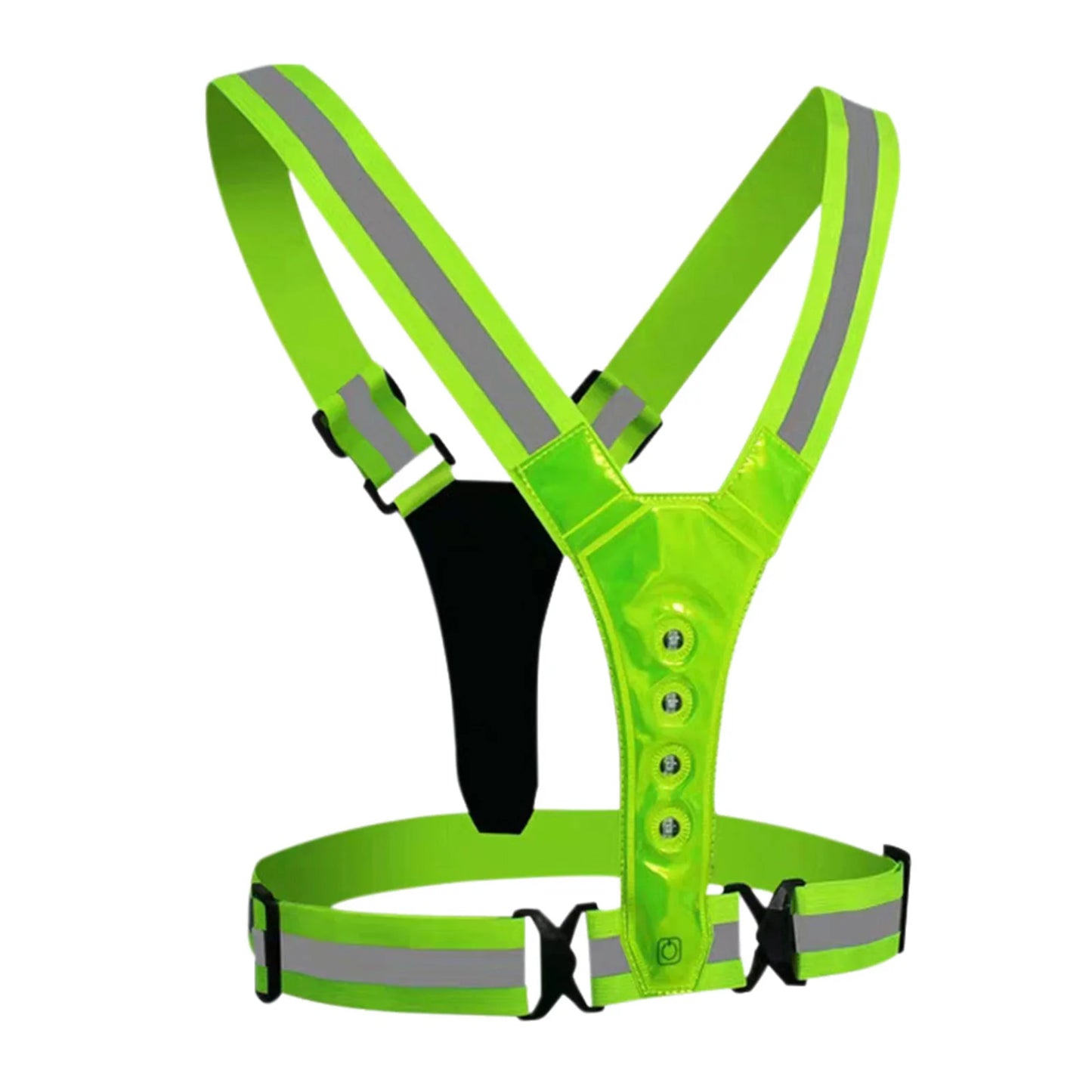 LED Reflective Vest Light Up Running Vest Adjustable Straps Cycling Safety Vest USB Rechargeable 3 Light Modes for Night Running