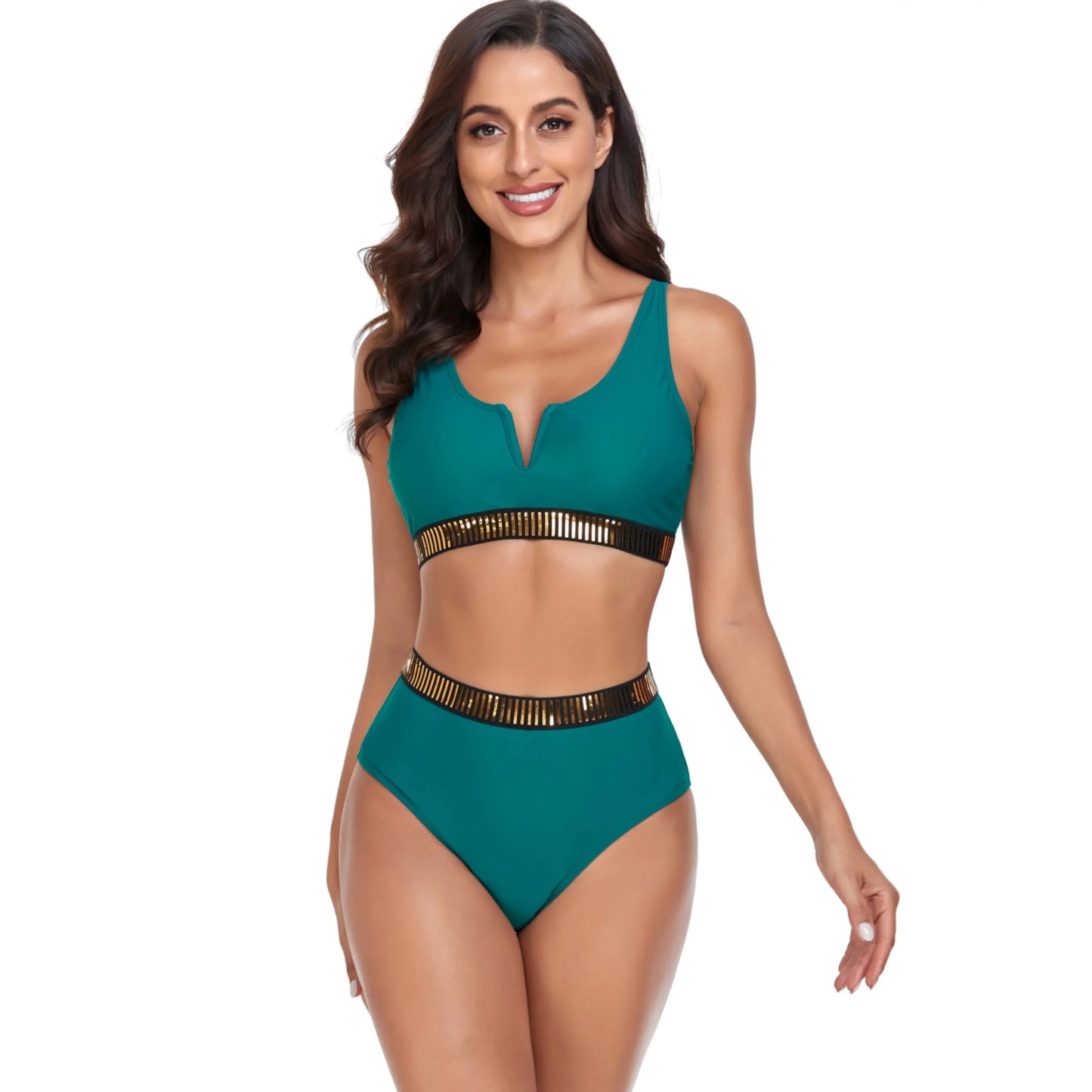 VYLYNK Bikinis Sets Swimsuit 2025 Women Two-Piece Swimwear High Waist Bathers Female Short Tankini Pool Swimming suit Beachwear