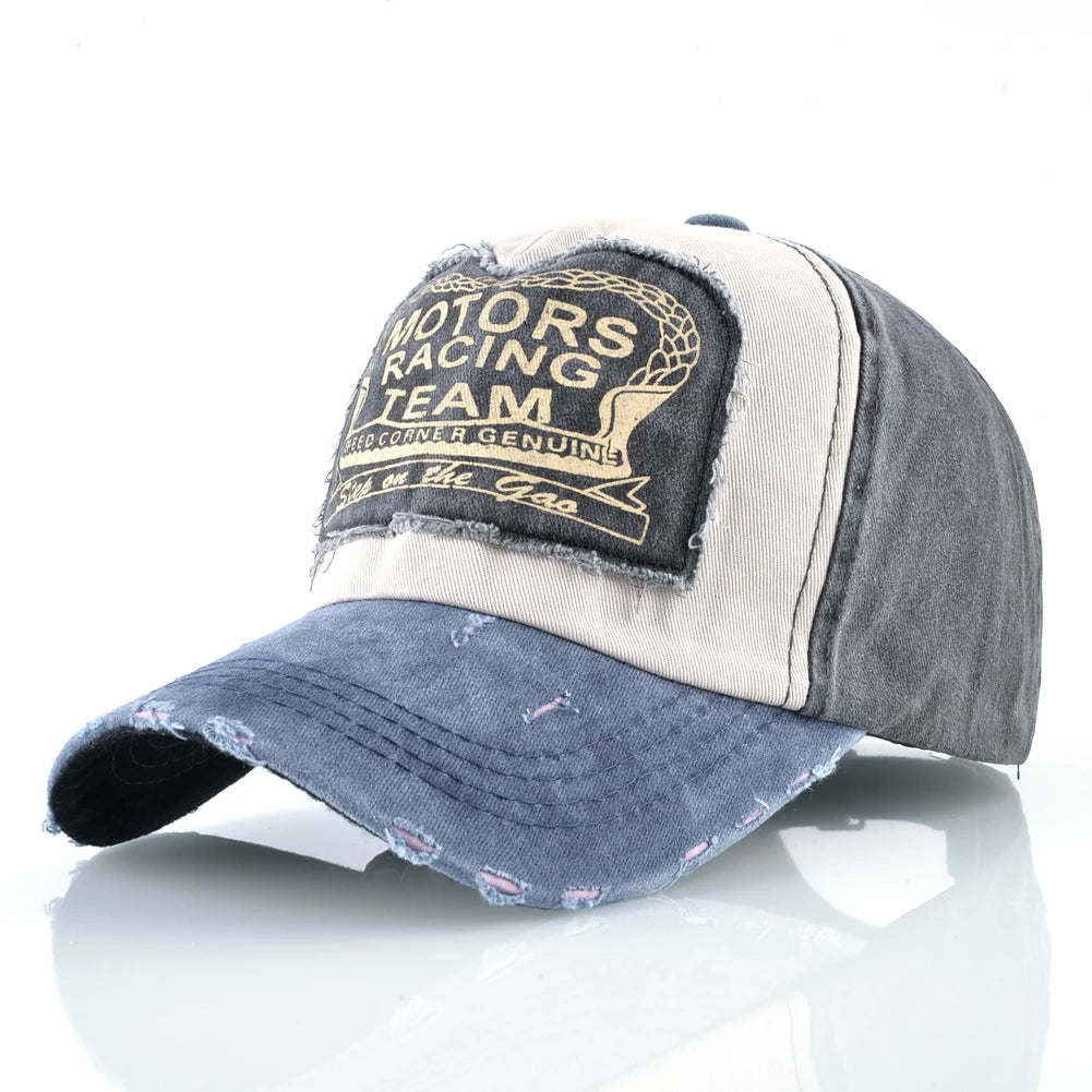 Vintage Washed Cotton Baseball Cap For Men And Women Fashion Snapback Baseball Hat With Letter Patch Unisex Hip Hop Cap