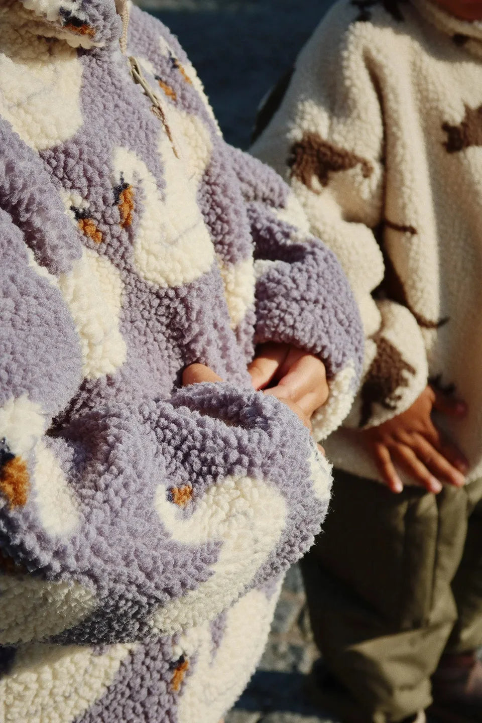 2025 KS Brand Winter Baby Girls Boys Lambswool Cherry Jackets Kids Clothes Boys Sequin Cartoon Outerwear Children's Coats 1-9Yrs