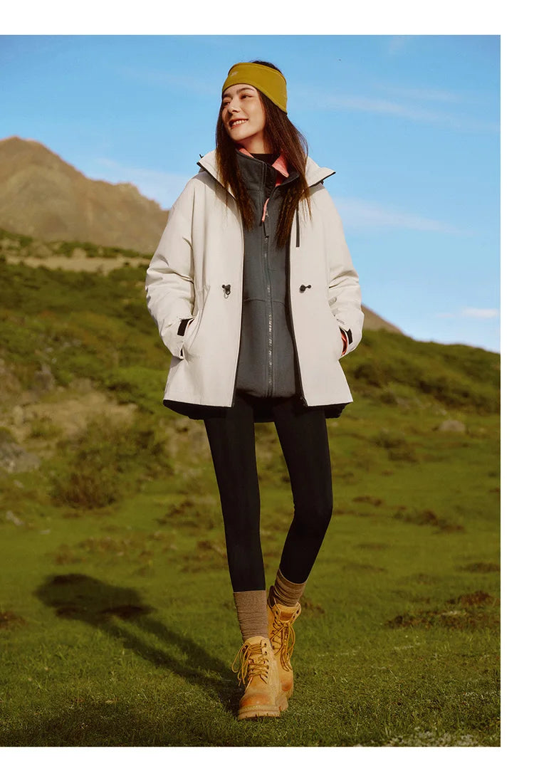 Semir Down Jacket Women 2024 New Two-Piece Three-in-One Outdoor Travel Daily Versatile Three-Resistant Outerwear for Women