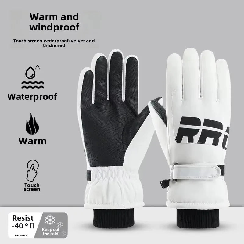 Winter Cycling Gloves Non Slip Touch Ski Gloves Snowboard Accessories Waterproof Pocket Warm Men's and Women's Gloves