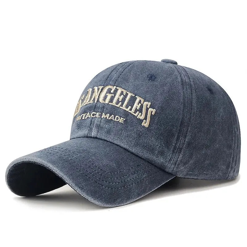 New Soft Top Washed Vintage Coated Cloth Cap Three-Dimensional Embroidery Sunhat Distressed White Casual Baseball Cap