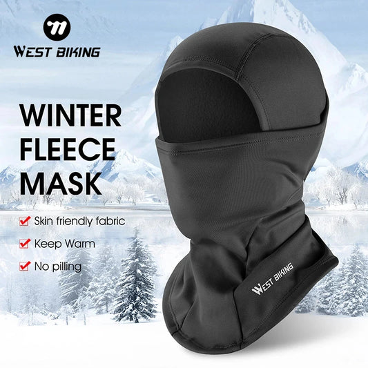 WEST BIKING Winter Cycling Scarf Fleece Keep Warm Balaclava Men Women Bicycle Hat Headwear Ski Helmet Liner Windproof Sport Cap