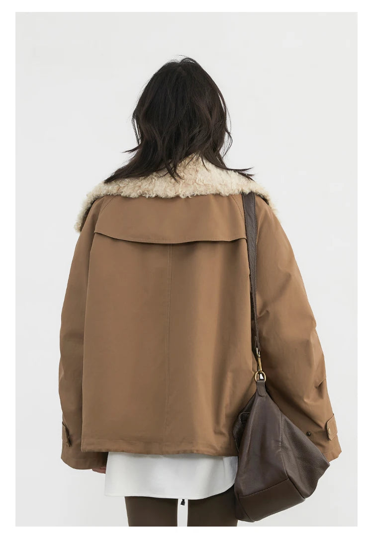 CHIC VEN Women Coats Streetwear Loose Casual New Retro Motorcycle Cotton Jacket Thick Warm Female Overcoat Autumn Winter 2024