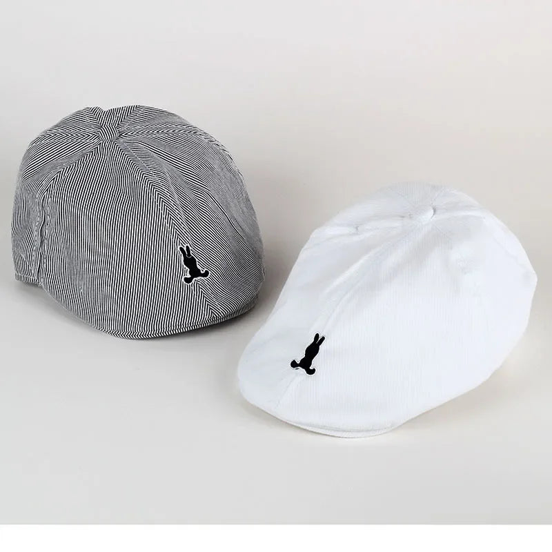Hot Solid Color Children Berets Stripe Cotton Thin Fashion Simple Kids Hats & Caps Berretto Baby Caps for Boys Girls