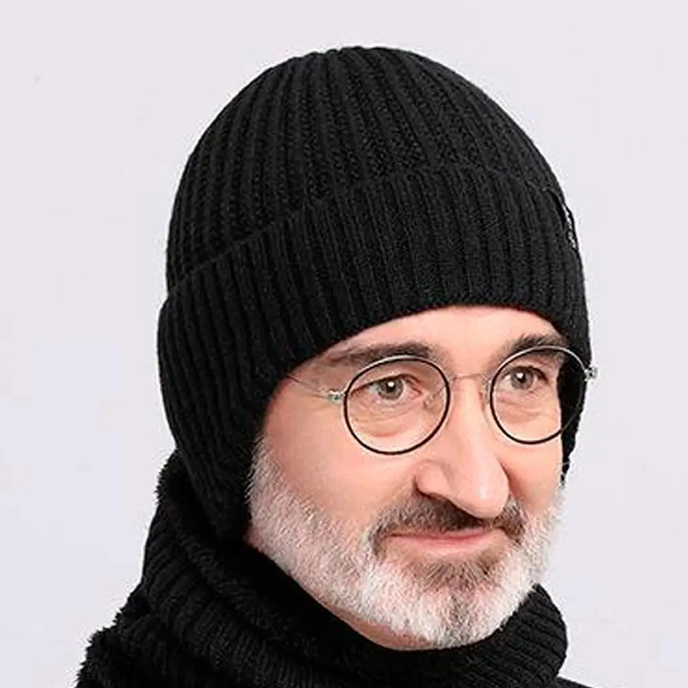 Male Winter Warm Hat Thickened Knitted Woolen Capprotect Ears For Middle-aged And Elderly People Father And Grandfather