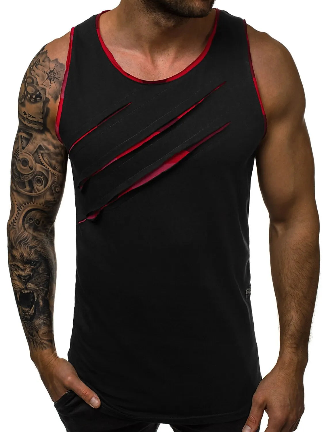 Men's Crew Neck Vest Side Totem 3D Printed Outdoor Street Sleeveless Printed Clothing Sports Casual Plus Men's Sports Vest