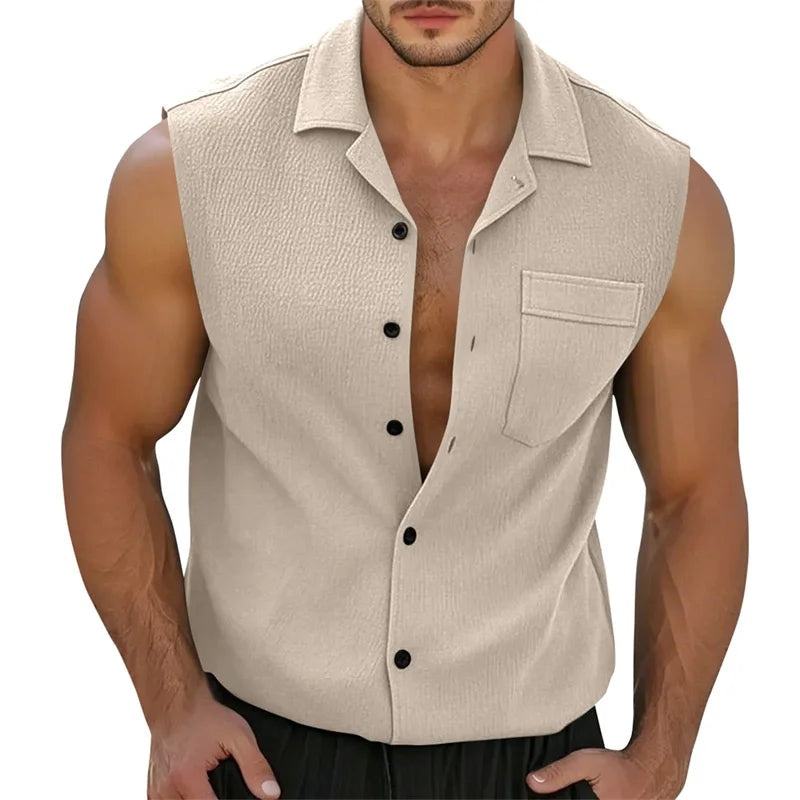 Men's Quick Dry Sleeveless Shirt 3D Printed Party Button Street Entertainment Beach Holiday Fashion Trend Summer New
