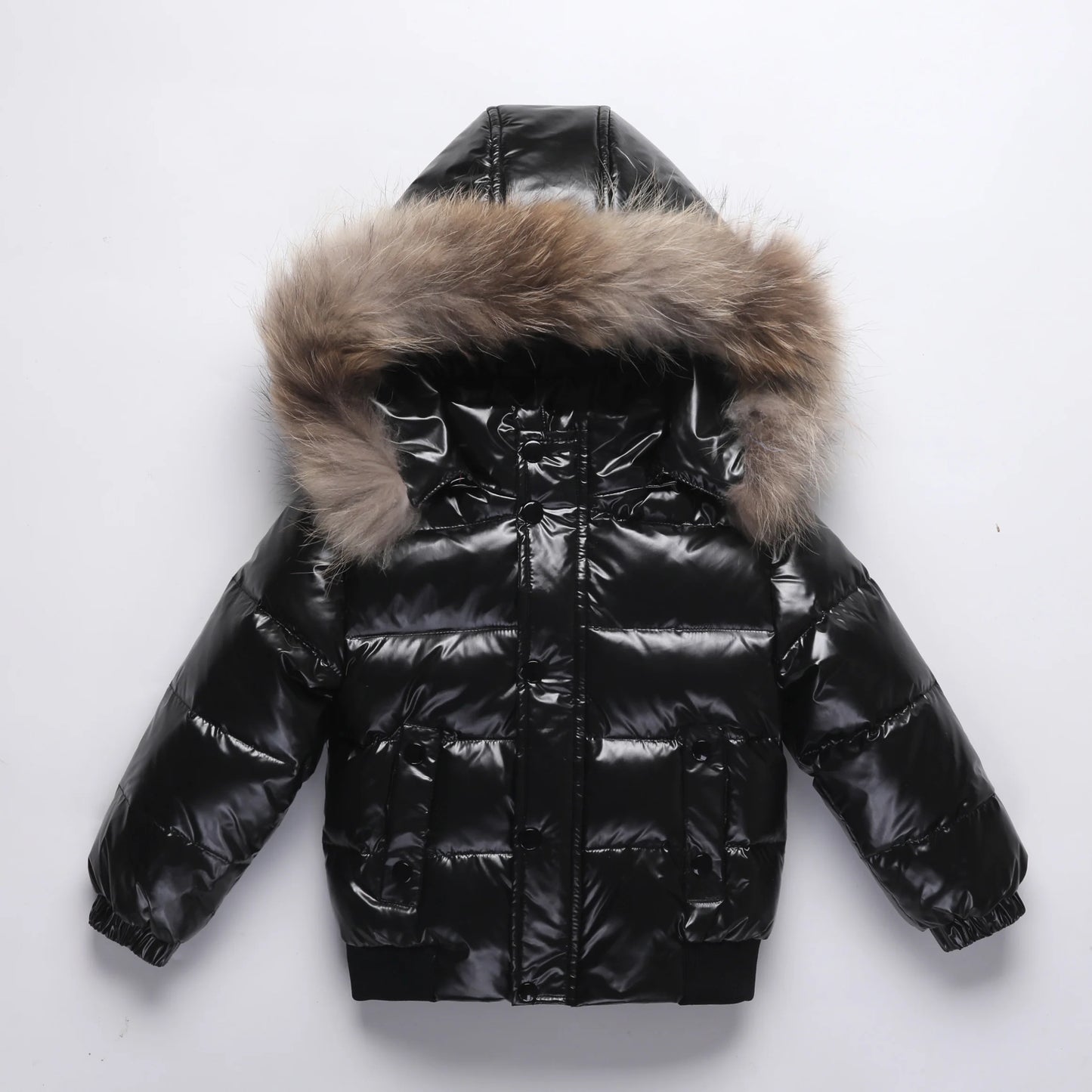 RAISE Winter 1-8 Years Kids Boys Parka Babys Girl Down Jackets Waterproof Shiny Real Fur Thicken Warm Boys Outerwear Coat Outfit