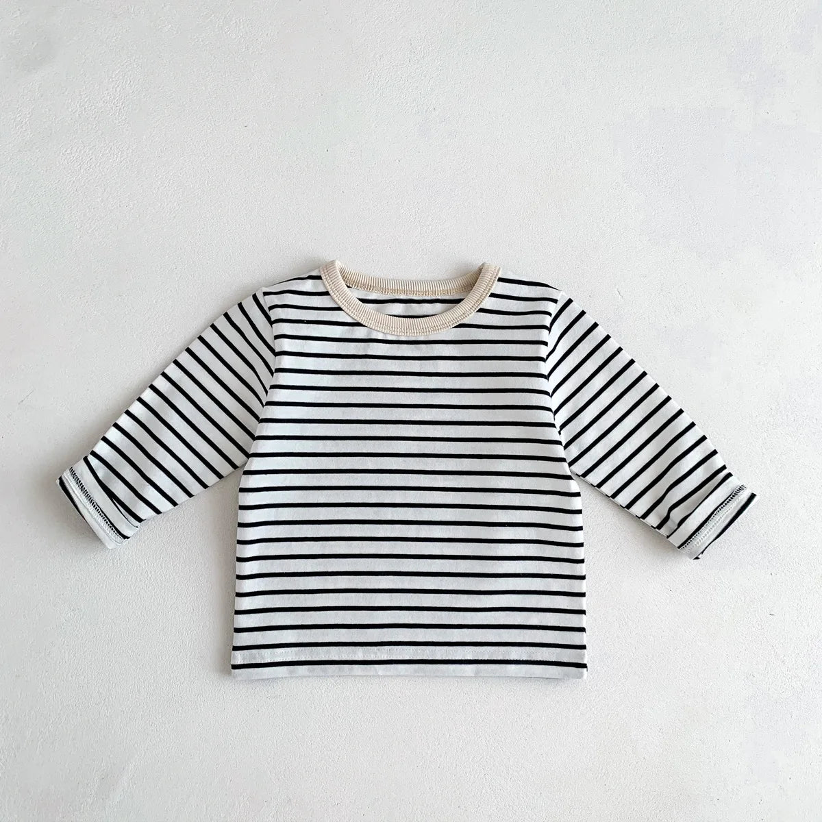 Infant Newborn Girls Boys Autumn Full Sleeve Striped Top Tees Kids Baby Casual Bottoming Shirts Toddler T-shirts Cotton Clothing