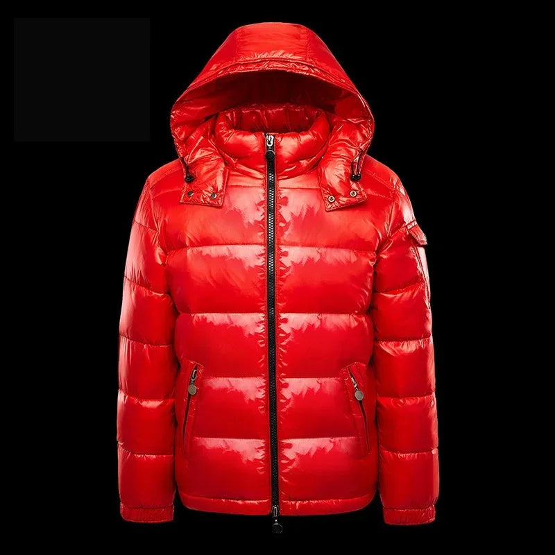 Fashion Waterproof Short Down Jacket Male Lightweight Snow ski Duck Down Parka High Quality Glossy Parka Winter Down Jacket Mens