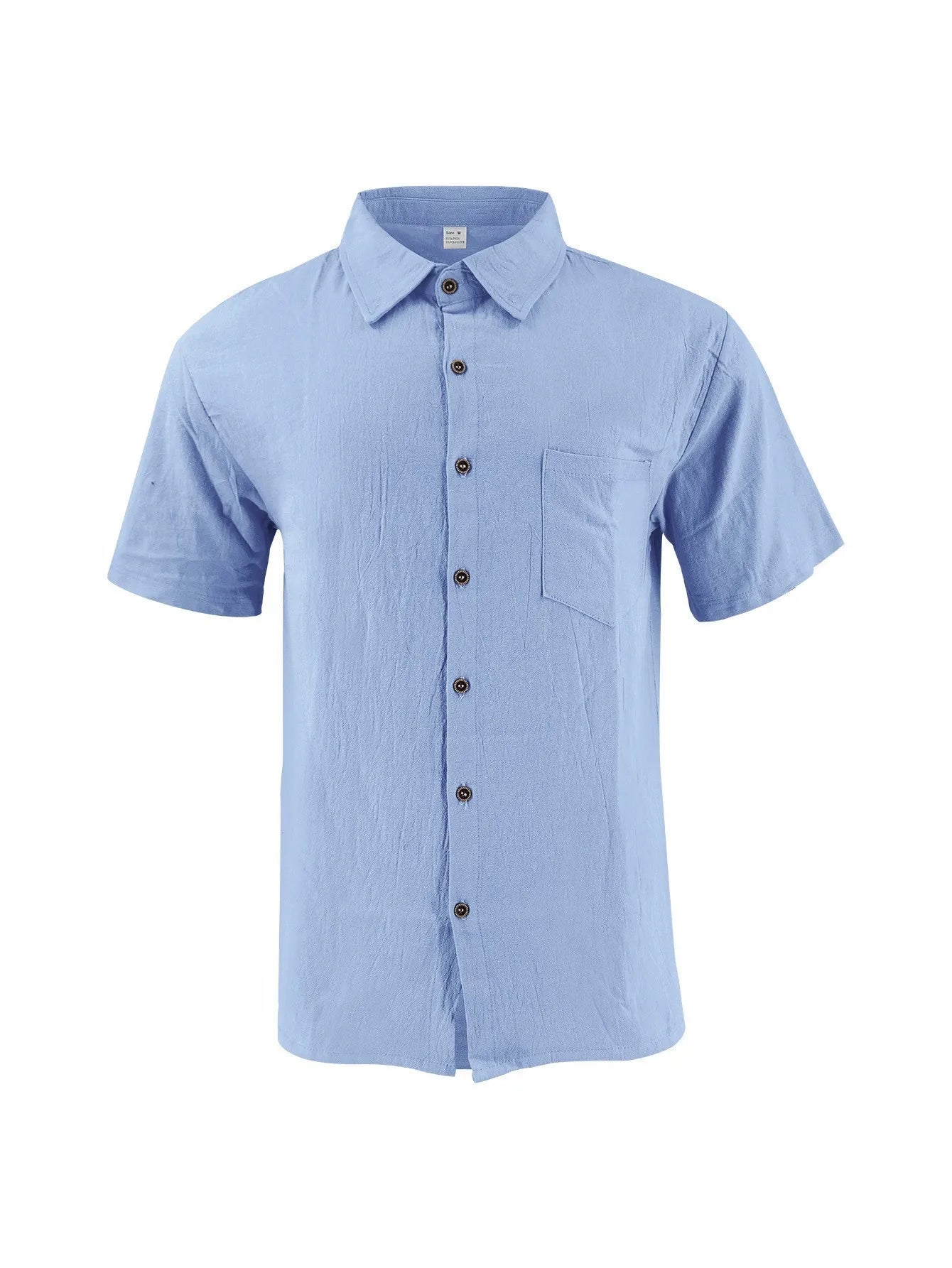 2026 New Men's Linen Casual Shirt Lightweight Breathable Button Down Pocket Design Loose Fit for Summer Outing