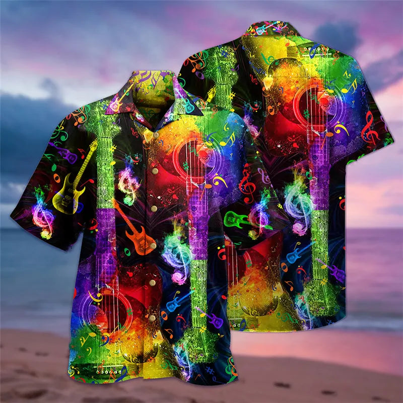 2026 Summer Loose Breathable 3D Print Trendy Cool Fashion Hawaiian Shirts Beach Party Tops Short Sleeves Summer Men's Shirts 5XL