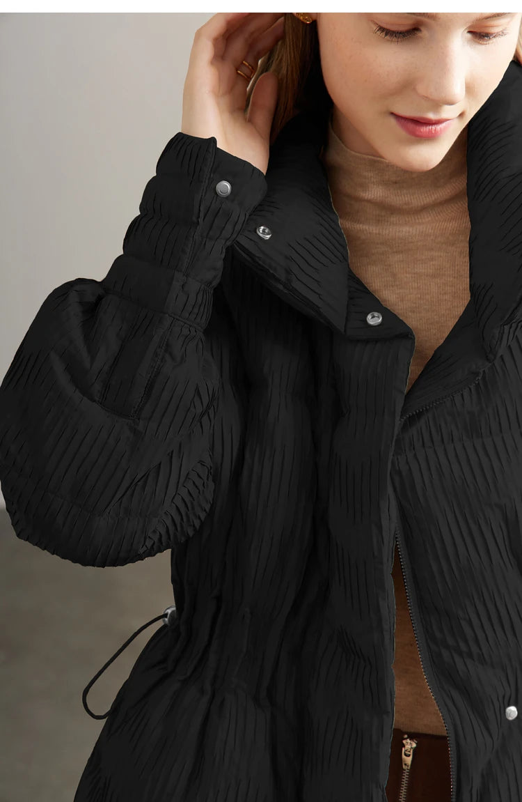 AMII Minimalist Duck Down Puffer Coat Women Winter 2025 Lightweight Stand Collar Lapel Warm Outerwear New Jackets 12344052