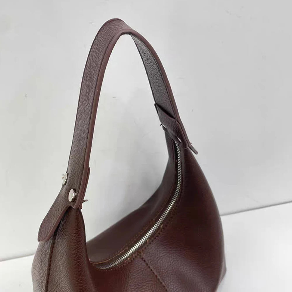 Luxury Design Hobo Handbags for Women 2024 Retro Vegan PU Leather Ladies Clutch Hand Bag Purse Female Small Tote Shoulder Bags