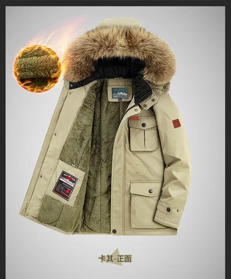 plus size 8XL Men hooded Fashion Mens Parkas Thicken Male Thick Warm Coat Parkas Hooded Winter Windproof Man Jacket Parka mens