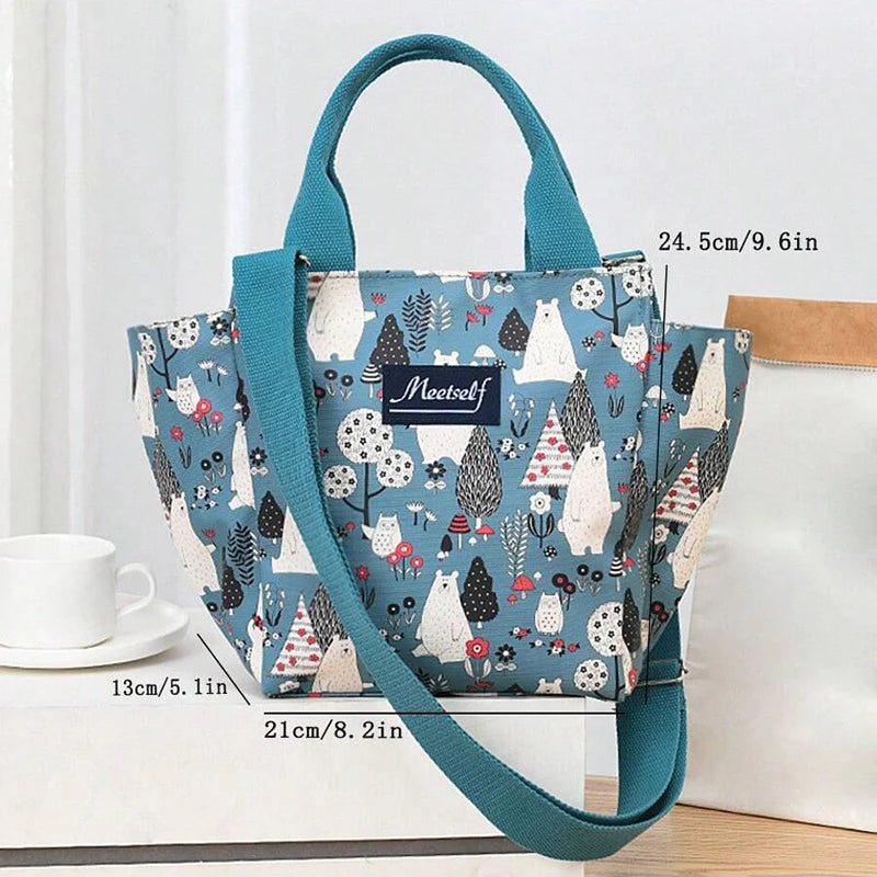 Ms. waterproof crossbody bag fashion large capacity hand carry lunch bag portable zipper bag out shopping shoulder bag
