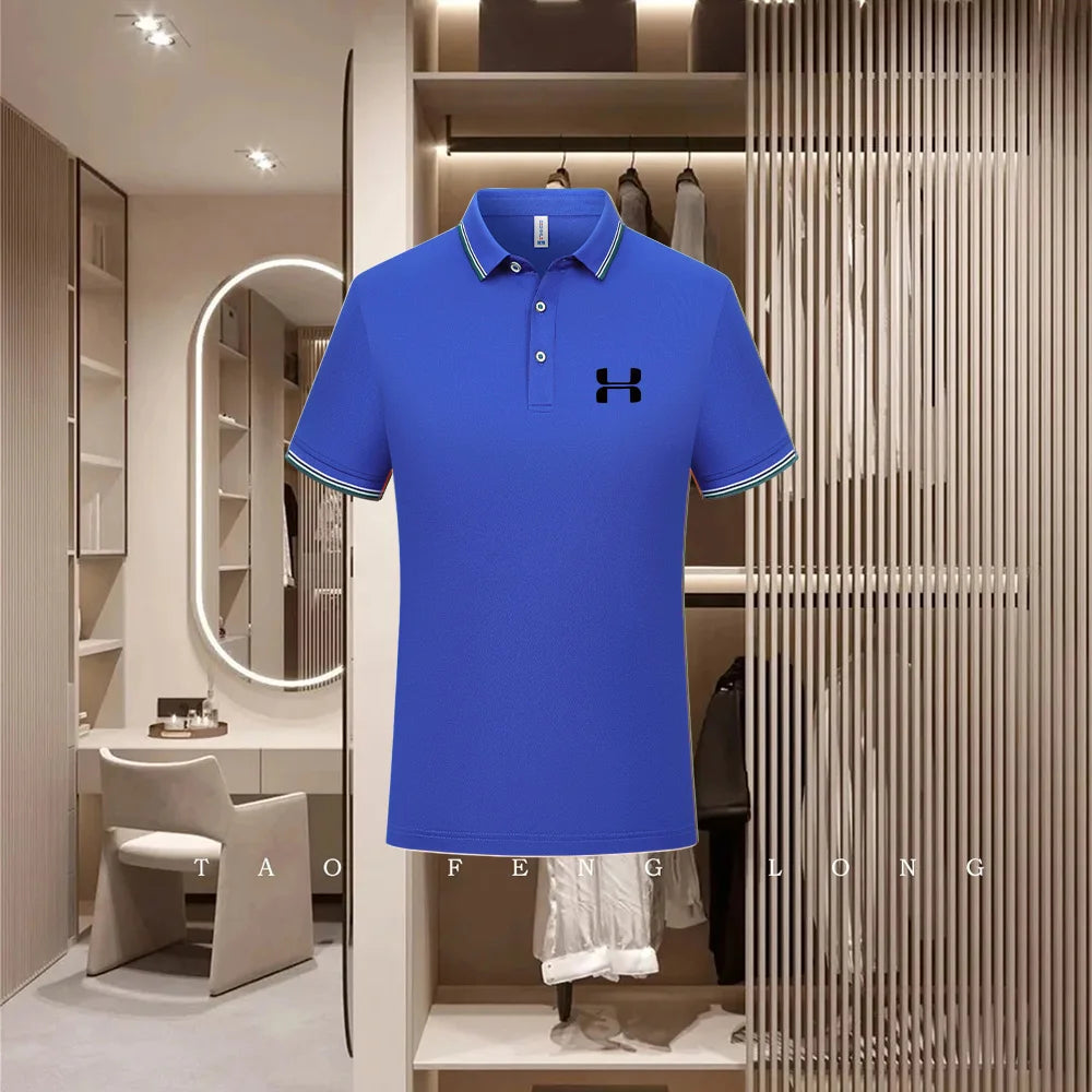 Golf Fashion Colorful Solid Color Collar Knitted Shirt Men's and Women's Casual 2026 Summer Short sleeved Top T-shirt