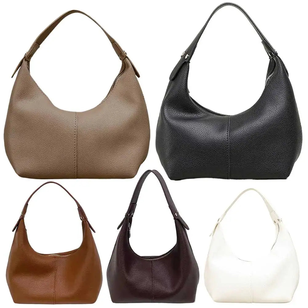 Luxury Design Hobo Handbags for Women 2024 Retro Vegan PU Leather Ladies Clutch Hand Bag Purse Female Small Tote Shoulder Bags