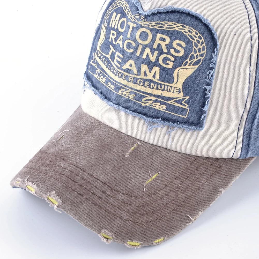 Vintage Washed Cotton Baseball Cap For Men And Women Fashion Snapback Baseball Hat With Letter Patch Unisex Hip Hop Cap