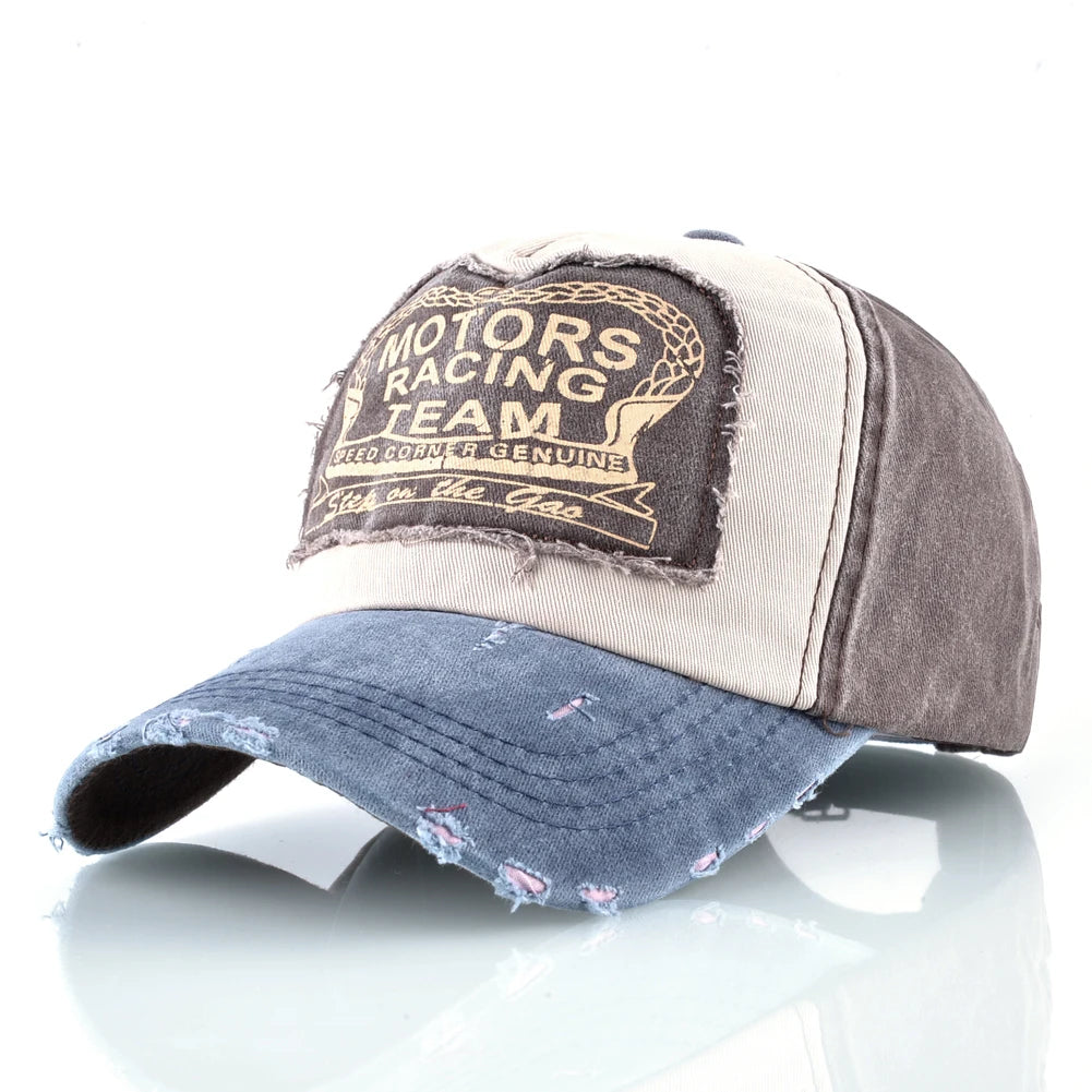Vintage Washed Cotton Baseball Cap For Men And Women Fashion Snapback Baseball Hat With Letter Patch Unisex Hip Hop Cap