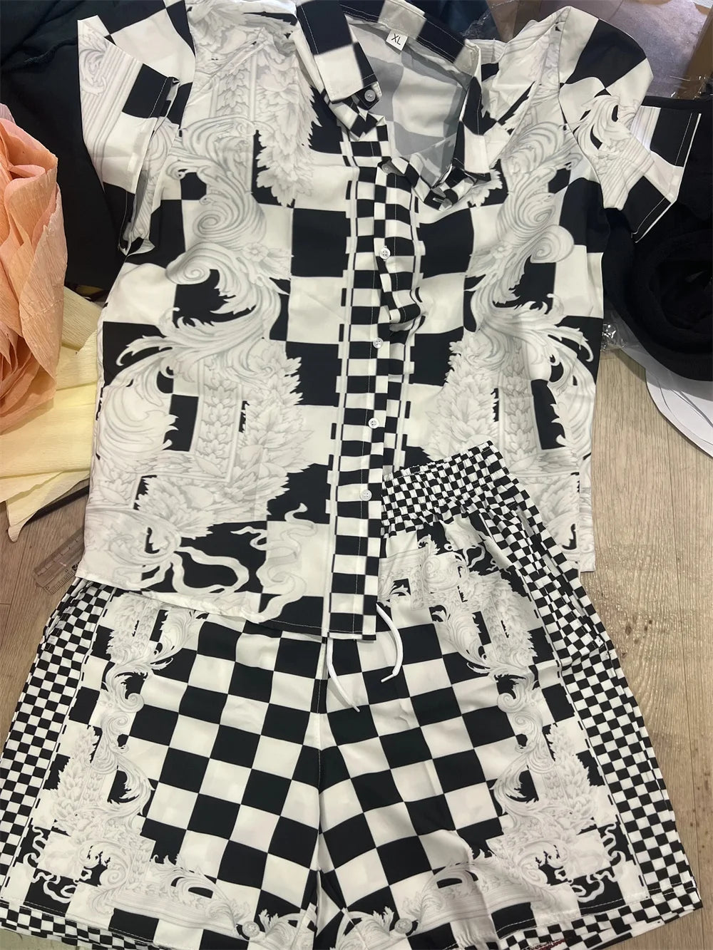 Vintage Men Shirts Sets Summer 3D Print Beach Short Sleeve Shirt Shorts Casual Trip Mens Hawaiian 2 Piece Suit S-2XL Man Blouse