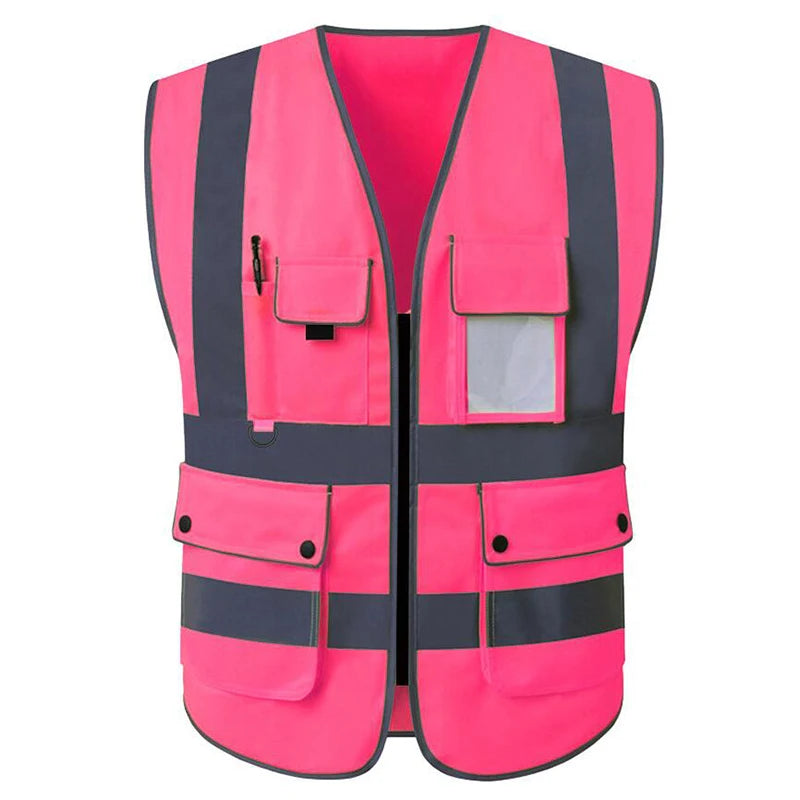 Size S-4XL Hi Vis Road Working Vest Outdoor Motorcycle Cycling  Waistcoat Clothing Workwear Jacket