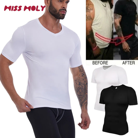 Compression Shirt Men Fitness Gym Body Shaper Sport Running Short Sleeve T-Shirt Rashgard Tops Tee Quick Dry Tops Male Shapewear
