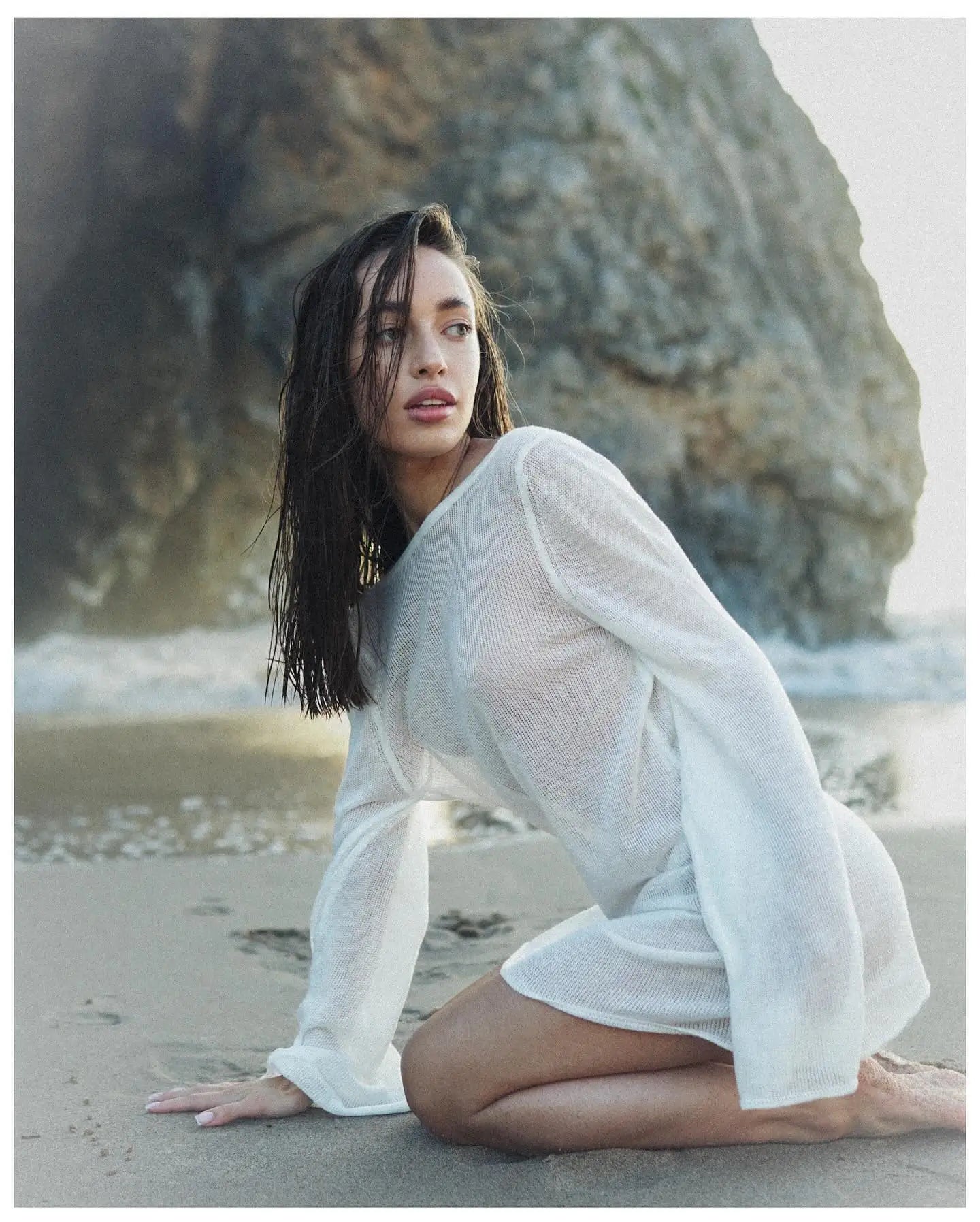 Summer Seaside Women's Solid Knit Mini Dress 2025 Sexy Backless Bell Sleeve See Through Short Dress Beach Swimsuit Cover Up K98