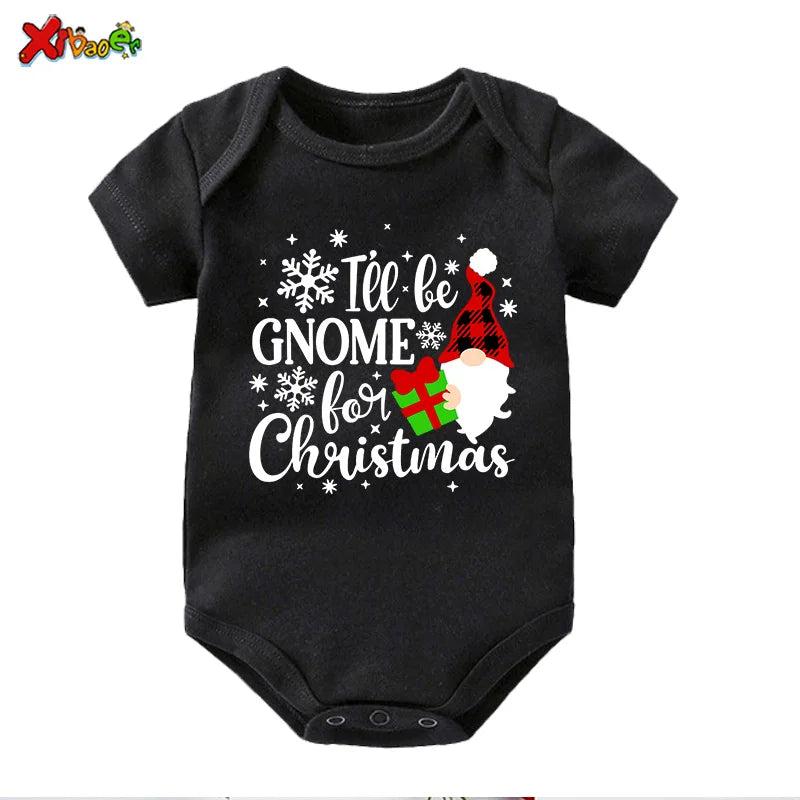 Family Christmas Shirts Cotton Family Matching Outfit Merry Christmas Kids Tshirts Baby Rompers Matching Pajamas Clothes Famille