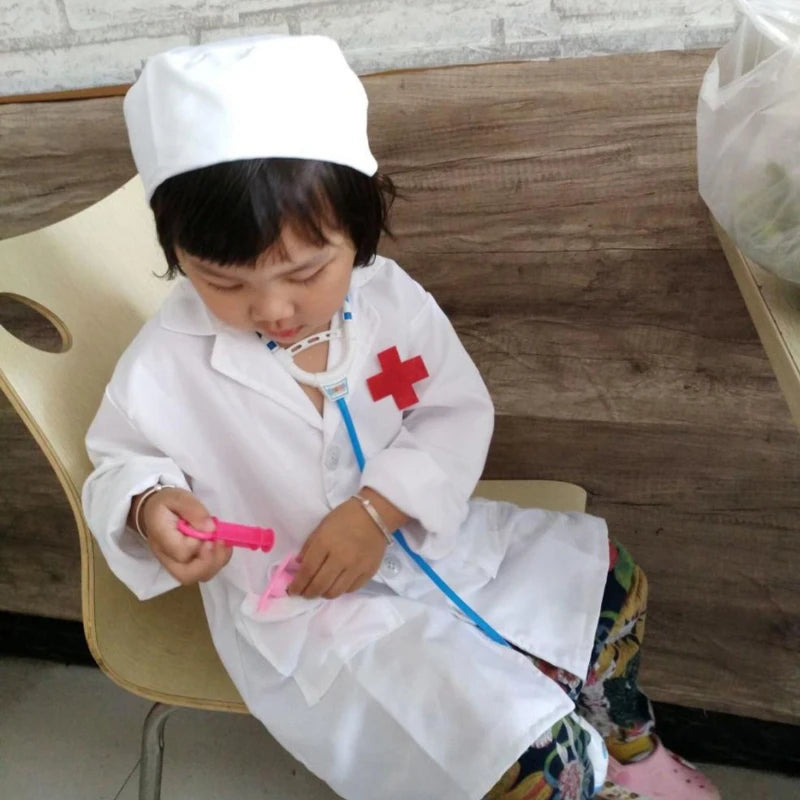 Kids Cosplay Clothes Boys Girls Doctor Nurse Uniforms Fancy toddler Christmas Xmas Role Play Costumes Party Wear doctor gown
