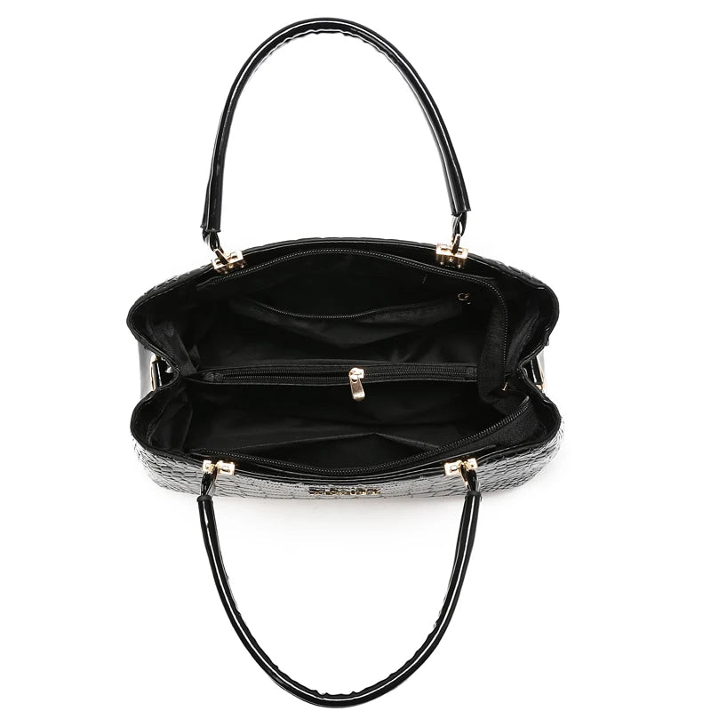 Fashionable Womens Crocodile Pattern Shoulder Bag - Stylish & Durable PU Leather Handbag with Removable Cross-body Strap for Eve