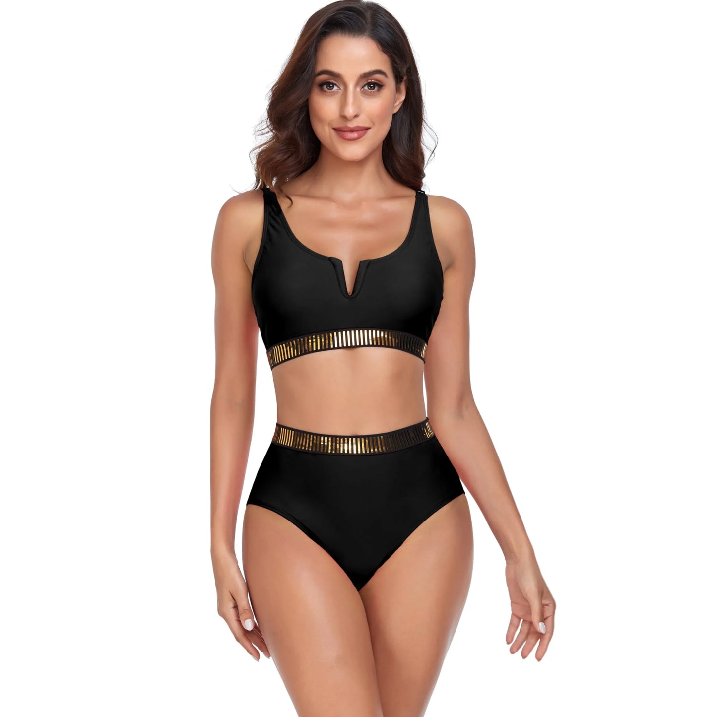 VYLYNK Bikinis Sets Swimsuit 2025 Women Two-Piece Swimwear High Waist Bathers Female Short Tankini Pool Swimming suit Beachwear