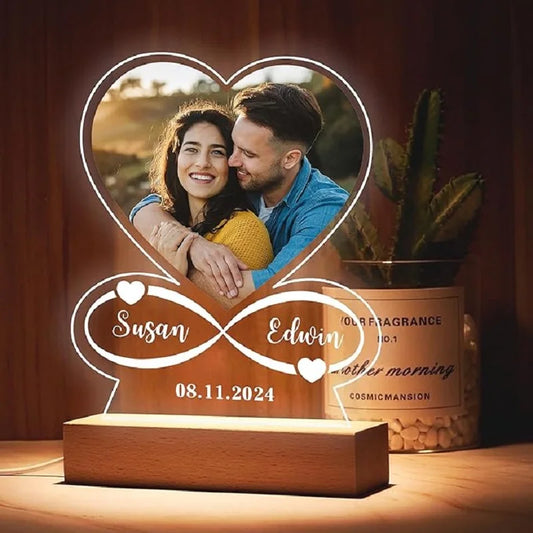 7 Colors Personalized Anniversary Couples Gifts Acrylic  Heart Plaque With Photo Custom Valentine's Day Frame Birthday Gifts