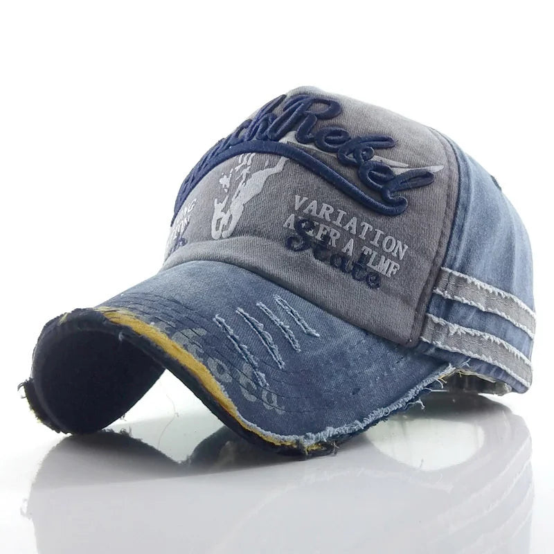 Practical Men Baseball Cap Women Retro Canvas Denim Letters Patchwork Vintage Unisex Snapback Hat Autumn Hip Hop Hats Summer