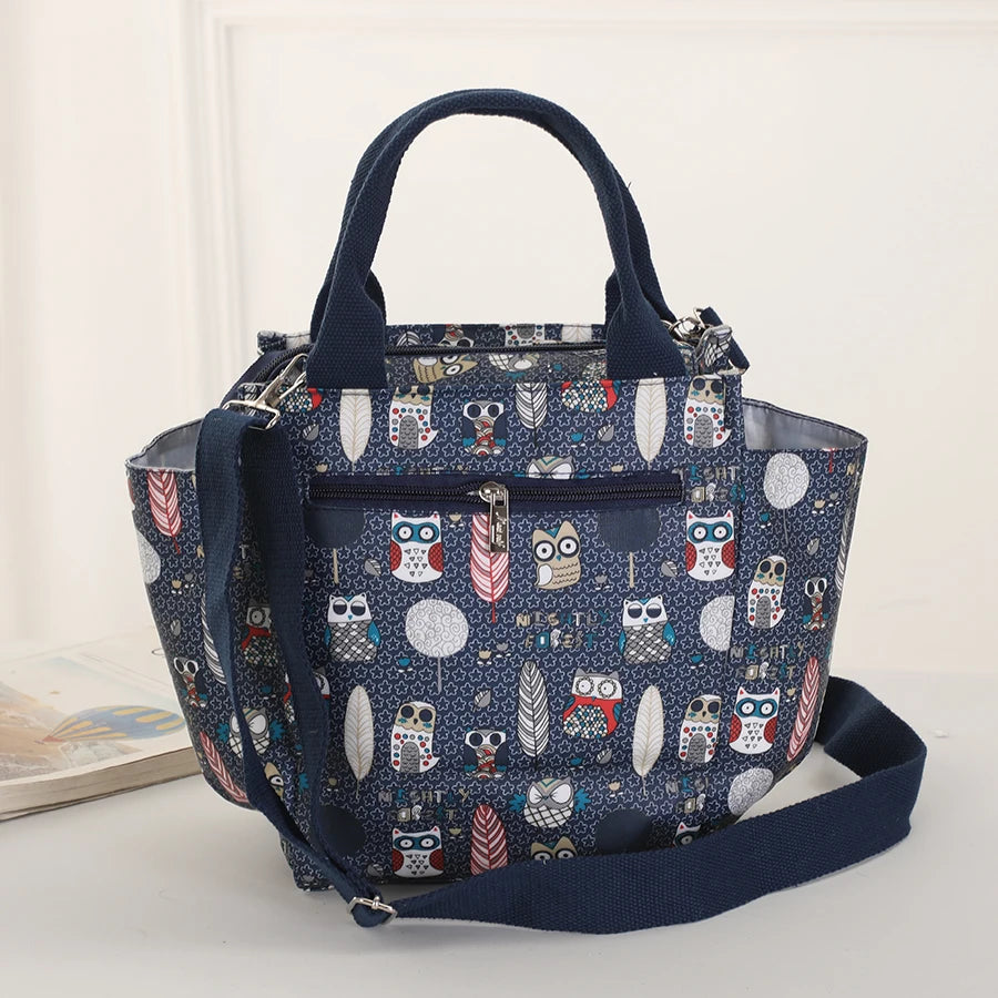 Ms. waterproof crossbody bag fashion large capacity hand carry lunch bag portable zipper bag out shopping shoulder bag