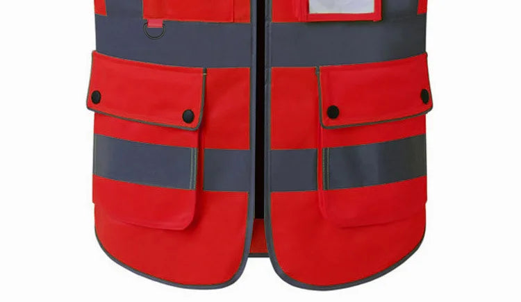 Size S-4XL Hi Vis Road Working Vest Outdoor Motorcycle Cycling  Waistcoat Clothing Workwear Jacket